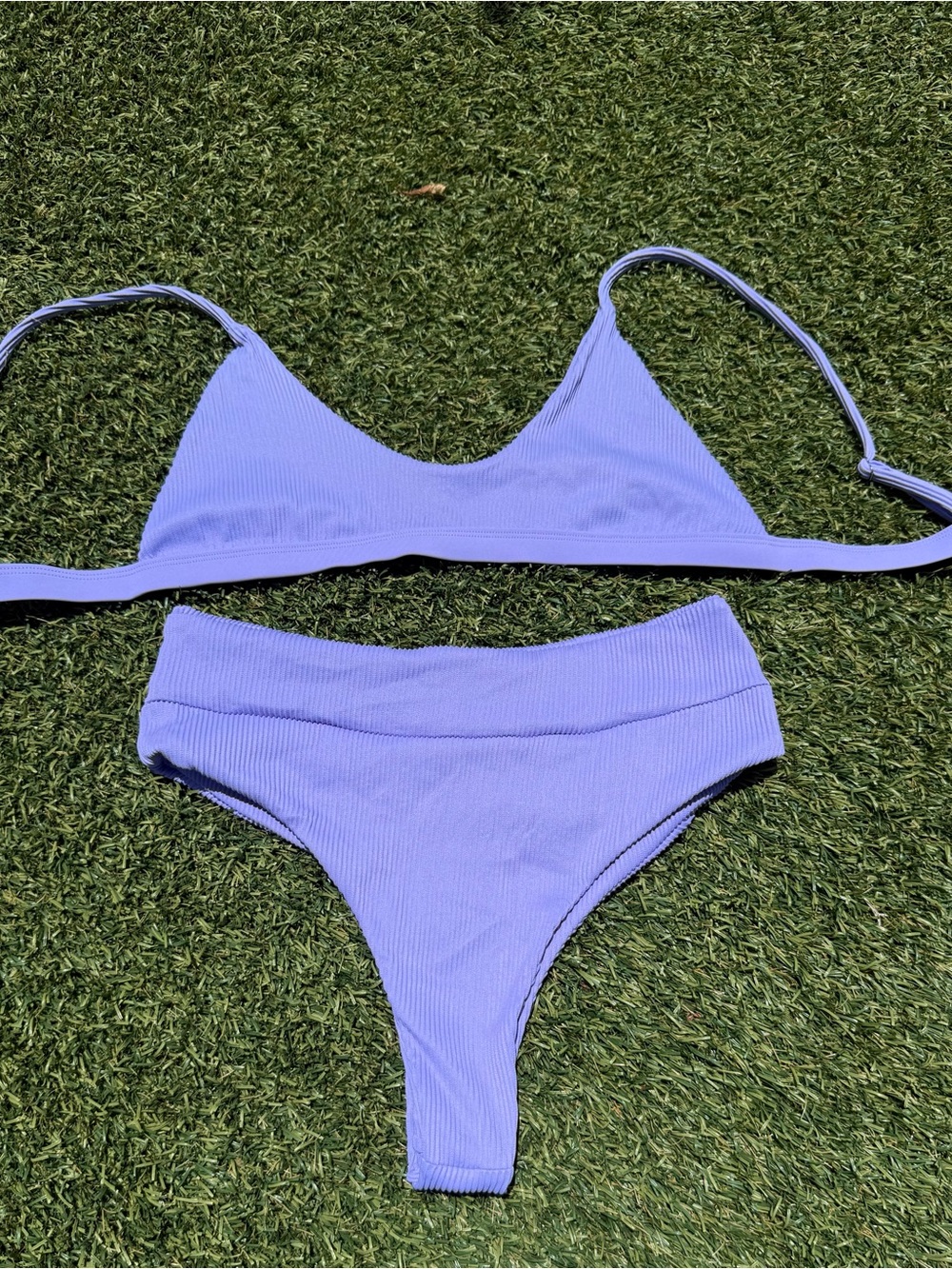Kulani Kinis Lavender Ribbed Bikini Set - Lilac